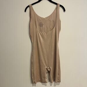 Spanx Bodysuit Power Conceal-Her Mid-Thigh Open Bust Beige Plus Size 1X